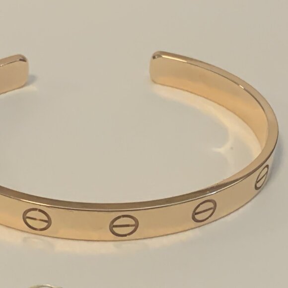 AUTH CARTIER LOVE CUFF BRACELET 18K ROSE GOLD EXC! sz16 ALL receipts / Box / Bag - Picture 16 of 16